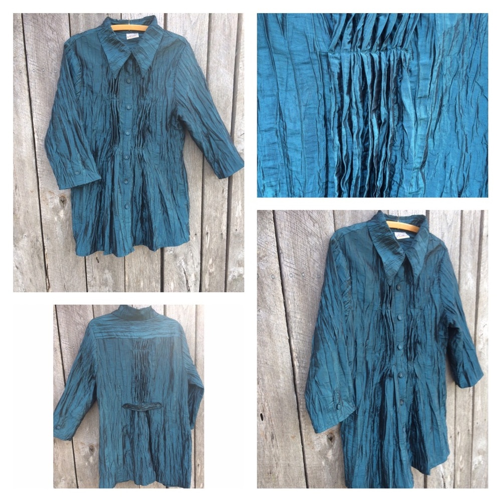 💠Noelle💠 Crinkled, Shimmering Tunic Blouse